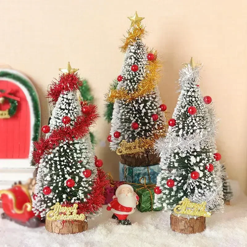 1/12 Poppenhuis Mini Kerstboom Cederboom Model Poppenhuis Kerst Scène Decor Ornament Poppenhuis Festival Decoratie Speelgoed