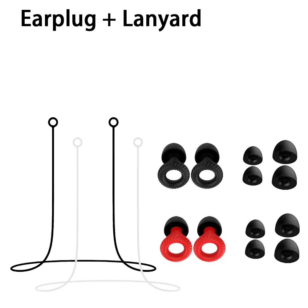 Reusable Waterproof Ear Plugs 2 Pairs, Come with 2 Silicone Anti Lost Ropes, Suitable for Shower & Swimming