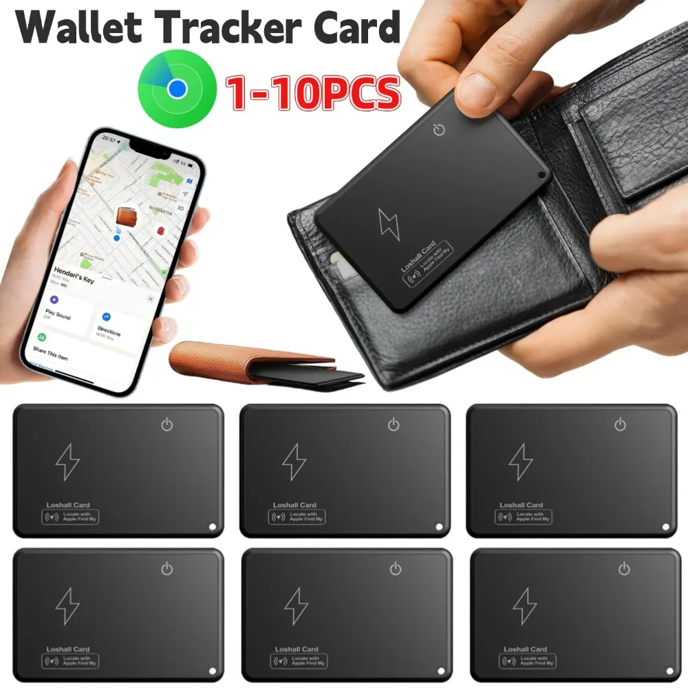 1-10PCS Wireless Charging Wallet Tracker Card Bluetooth-Compatible Work with Apple Find My App GPS Locator Thin Item Finder