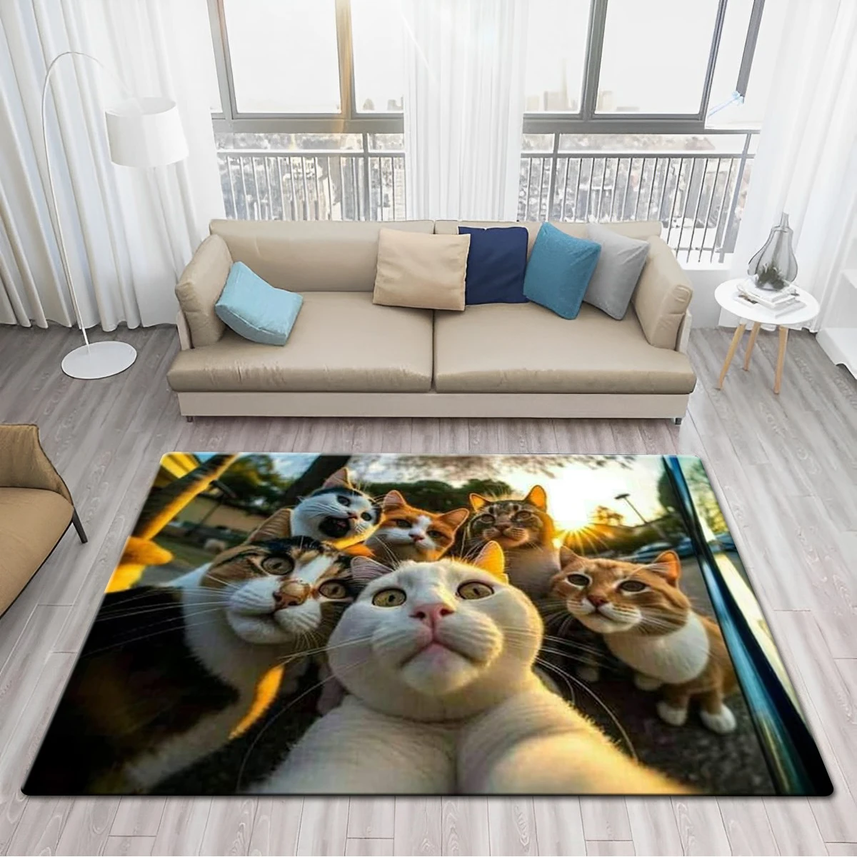 Cute Cat Cute Kitty yoga mat Non-slip hd print carpet Large Mat Rugs for Living Room Comfortable Soft Floor Mat Rugs for Bedroom