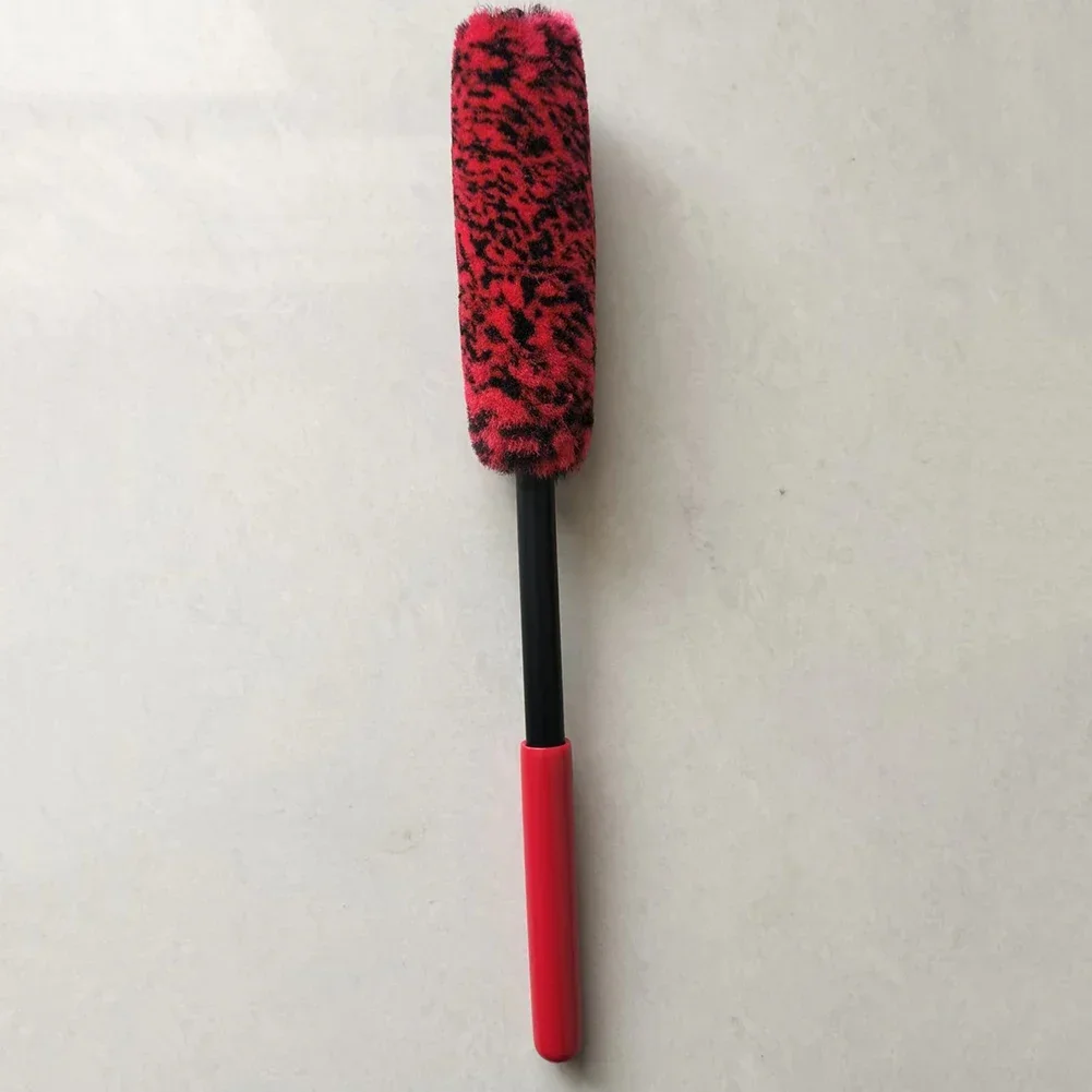 Car Wheel Detailing Brush Tire Soft Bristle Tyre Rim Detail Wash Brushes Red Car Cleaning Tools Auto Rim Tire Washing Accessorie