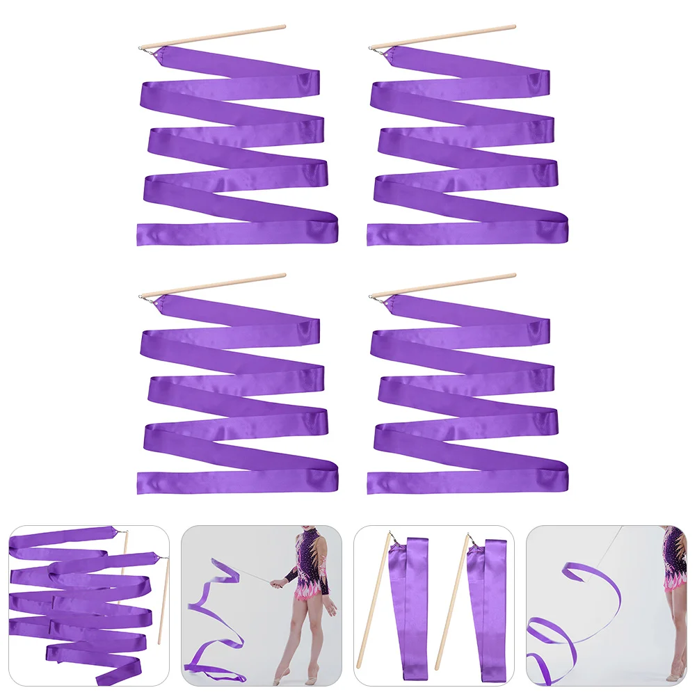 

4Pcs Gymnastics Ribbons Colorful Rhythmic Dance Streamers Enhance Elegance and Grace in Movements Rhythmic Ribbon