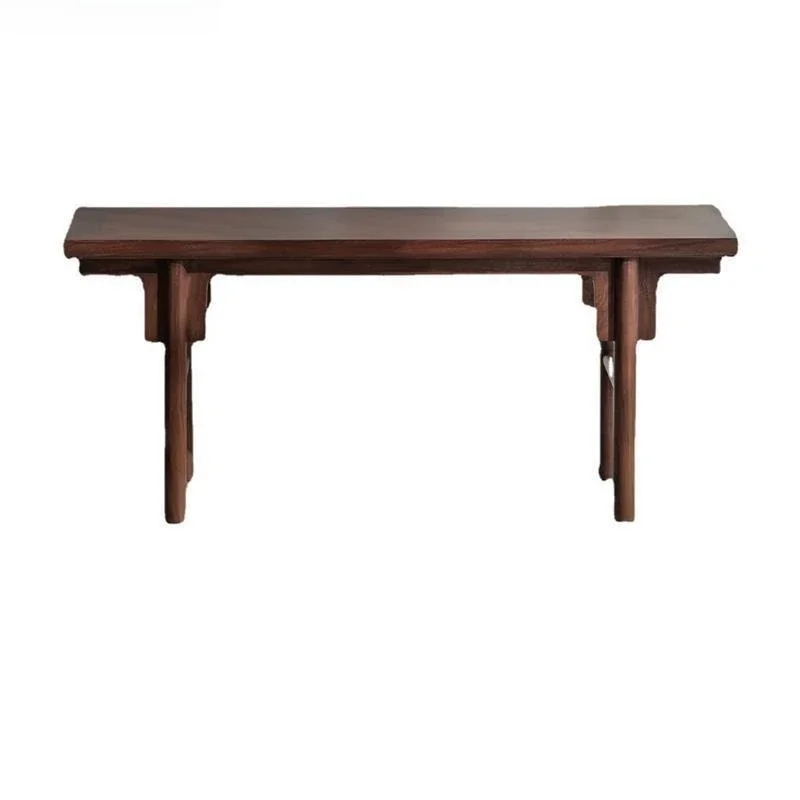 

New Chinese black walnut short strip case modern simple light luxury bay window table zen