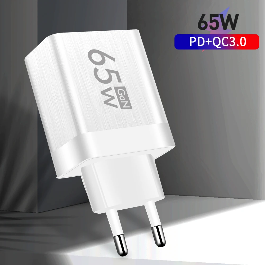 65W GaN USB Charger Fast Charging Phone Charger Wall Adapter For iPhone Xiaomi Samsung Portable Quick Charge 3.0 Travel Adapter