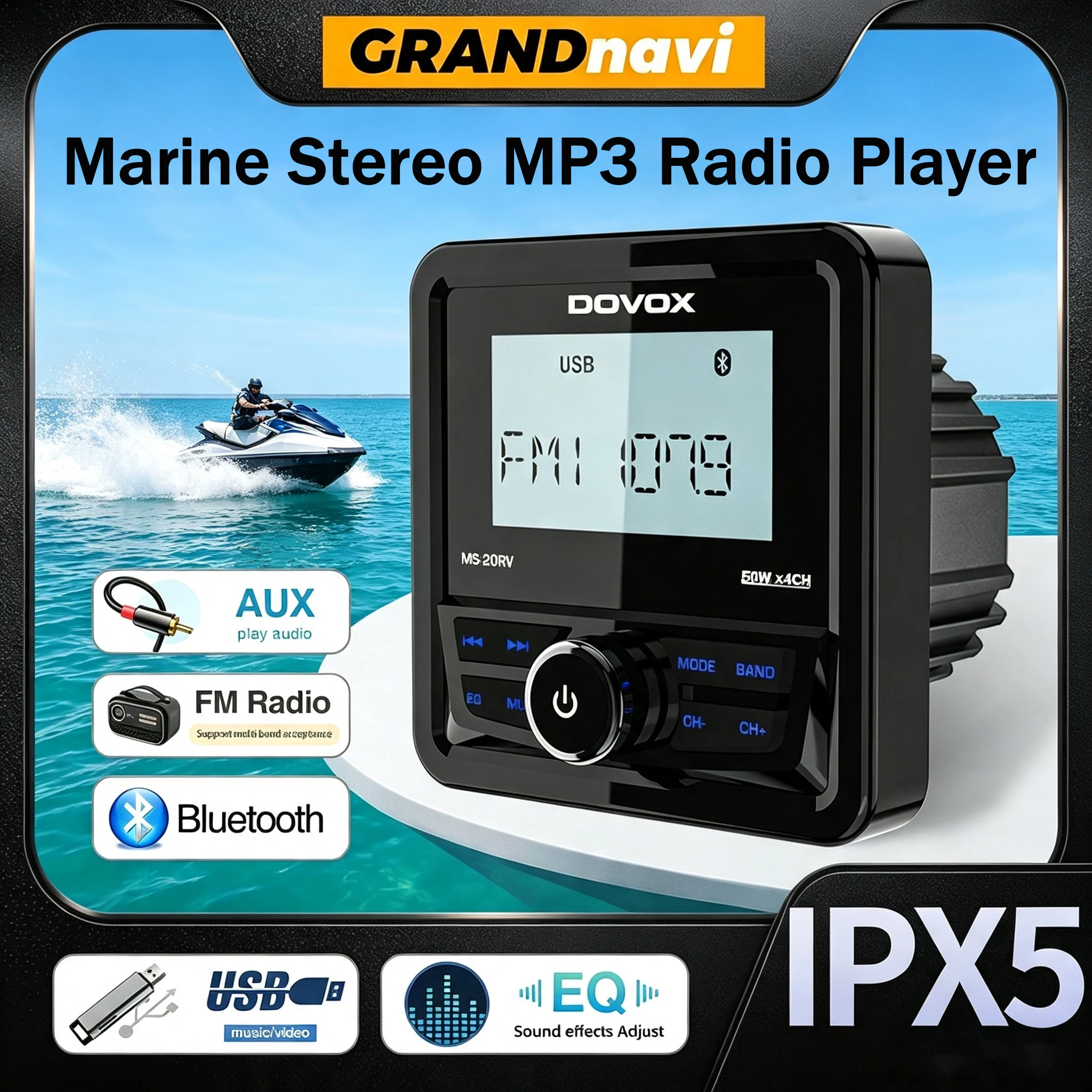 waterproof-marine-radio-mp3-bluetooth-fm-am-digital-media-audio-player-for-boat-yacht-rv-atv-utv-golf-cart-motorcycle