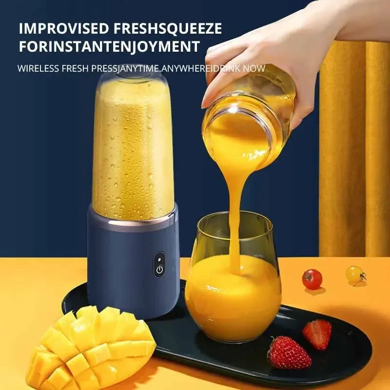 Electric Juicer Cup For Travel Portable Juicer Mixer 6 Blades Usb Fresh Fruit Juice Personal Blender Portable Blender Smoothie