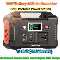 E200 Portable Power Station 200W Battery AC Solar Generator 151Wh(40800mAh) DC Outdoor Camera Drone Power Supply Solar Charge