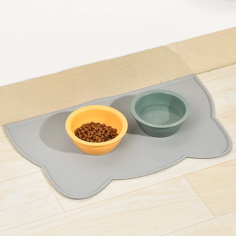 Cat Mats Cat Head Shape Anti-spill Anti-slipeasy To Clean Household Pet Placemat Cat And Dog Waterproof Mat Pets Supplies