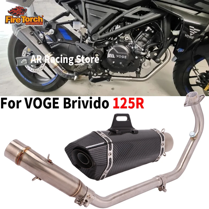 For VOGE Brivido 125R 125 R 2023 2024 Motorcycle Exhaust Full System Muffler Escape Moto 50.8mm Front Link Pipe With Muffler
