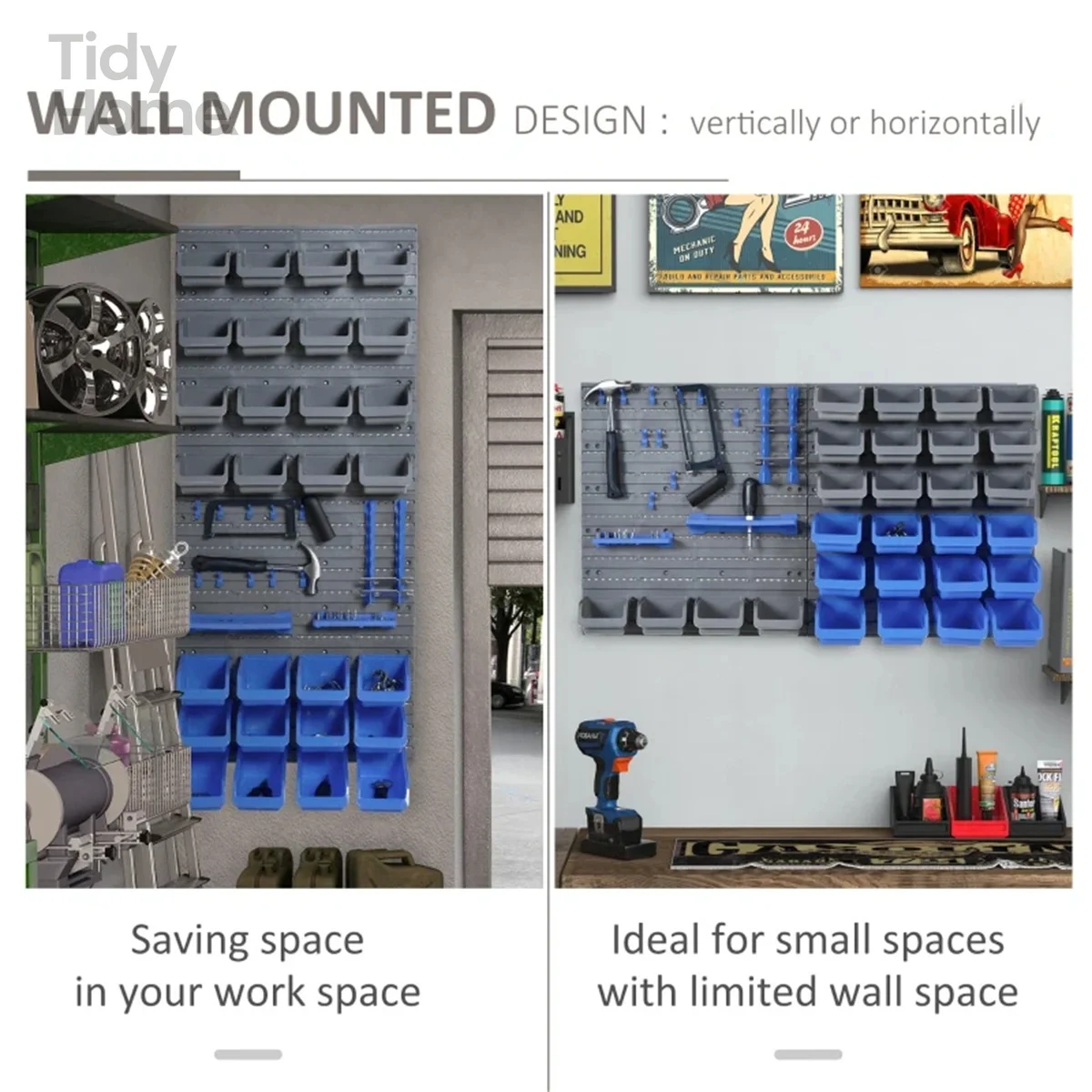 

Blue wall mounted tool storage rack kit with storage box metal tool storage box boxes organizer for tools waterproof cabinet