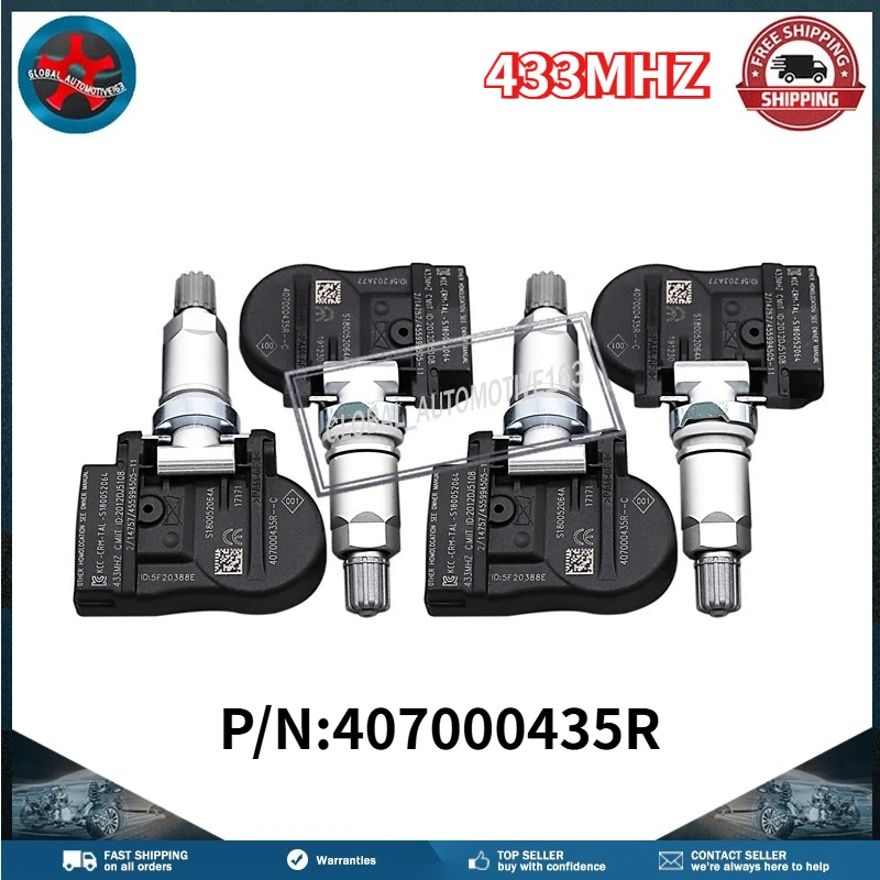 

433MHZ 407000435R Tire Pressure Monitor Systems Sensor For Renault Fluence Laguna Grandtour Latitude Megane Van Scenic Zoe