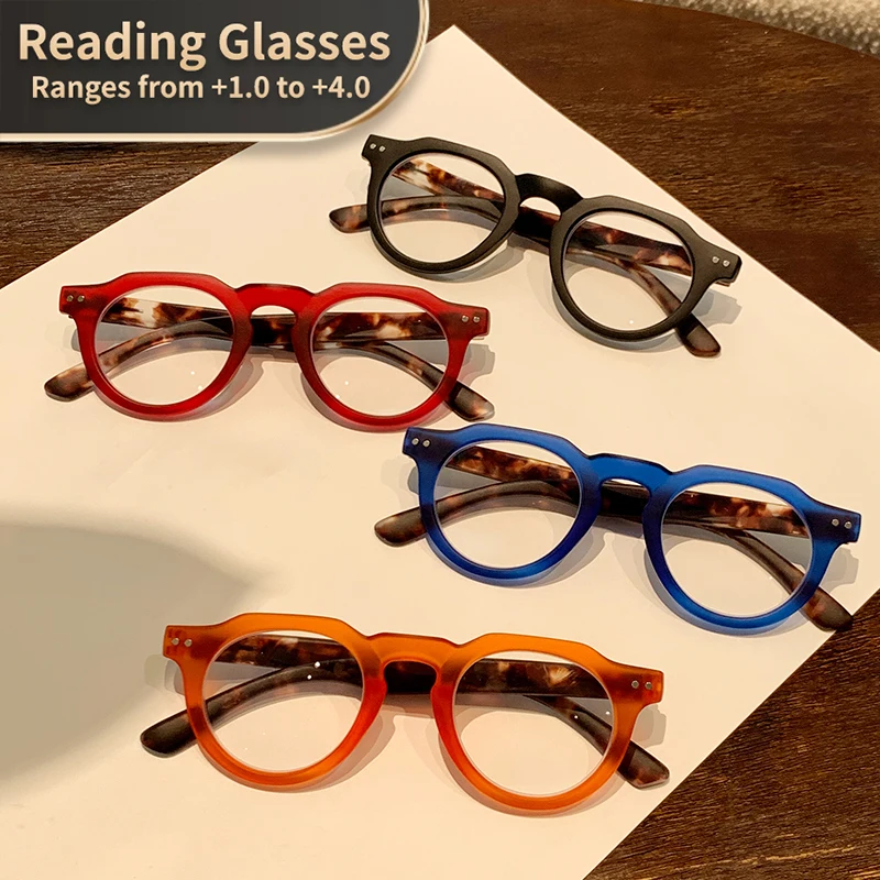 Retro Round Reading Glasses for Men & Women - Vintage Clear PC Frame, +1.0 to +3.5 Magnification Computer & Laptop Accessories