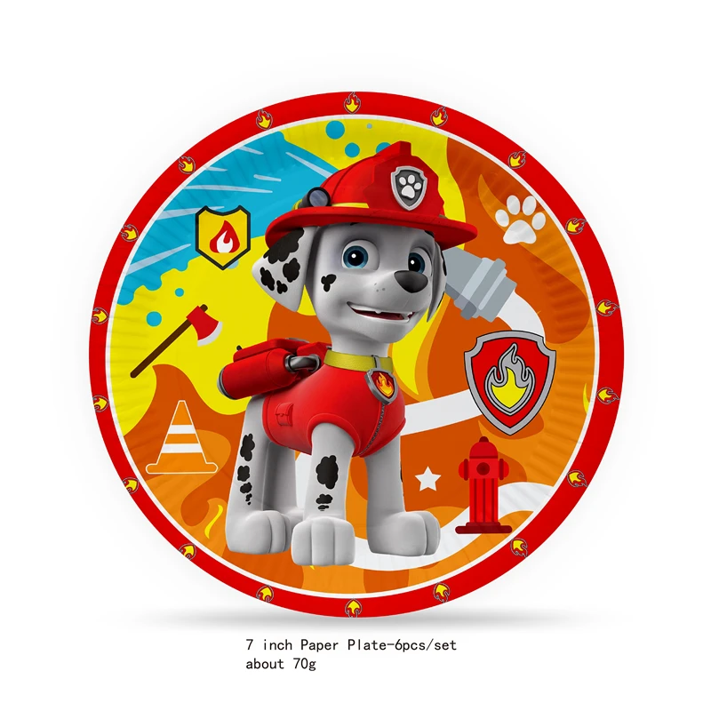 Assiette Décorative en Forme de Chiens Paw Patrol pour Enfant, Fournitures de ixd\'Anniversaire, Poulet Britannique, Ensembles pour ixPréChristophe