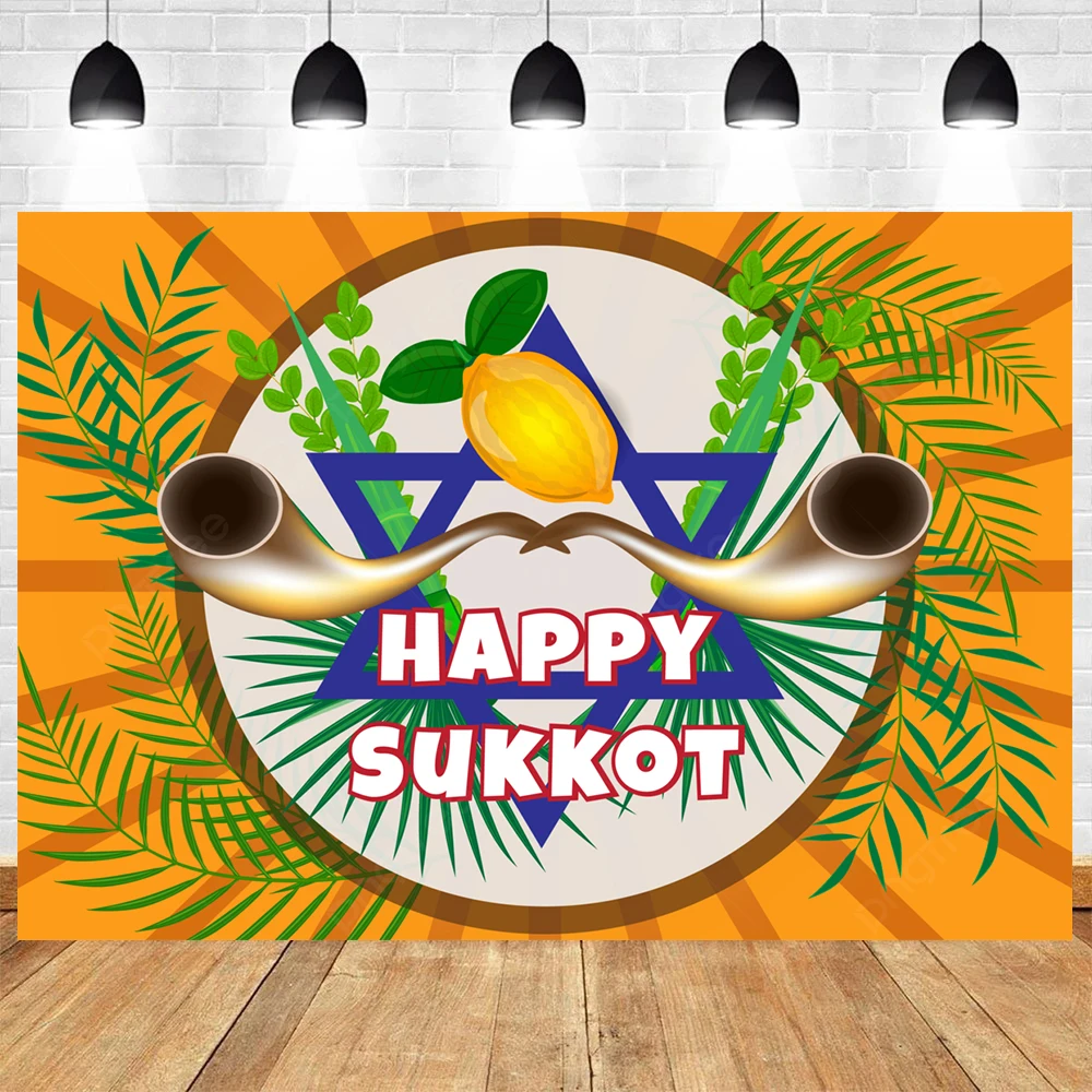 Happy Sukkot Theme Sukkah Jewish Holiday Celebration Party Religious Baby Shower Vinyl Background Children Room Decor Supplies