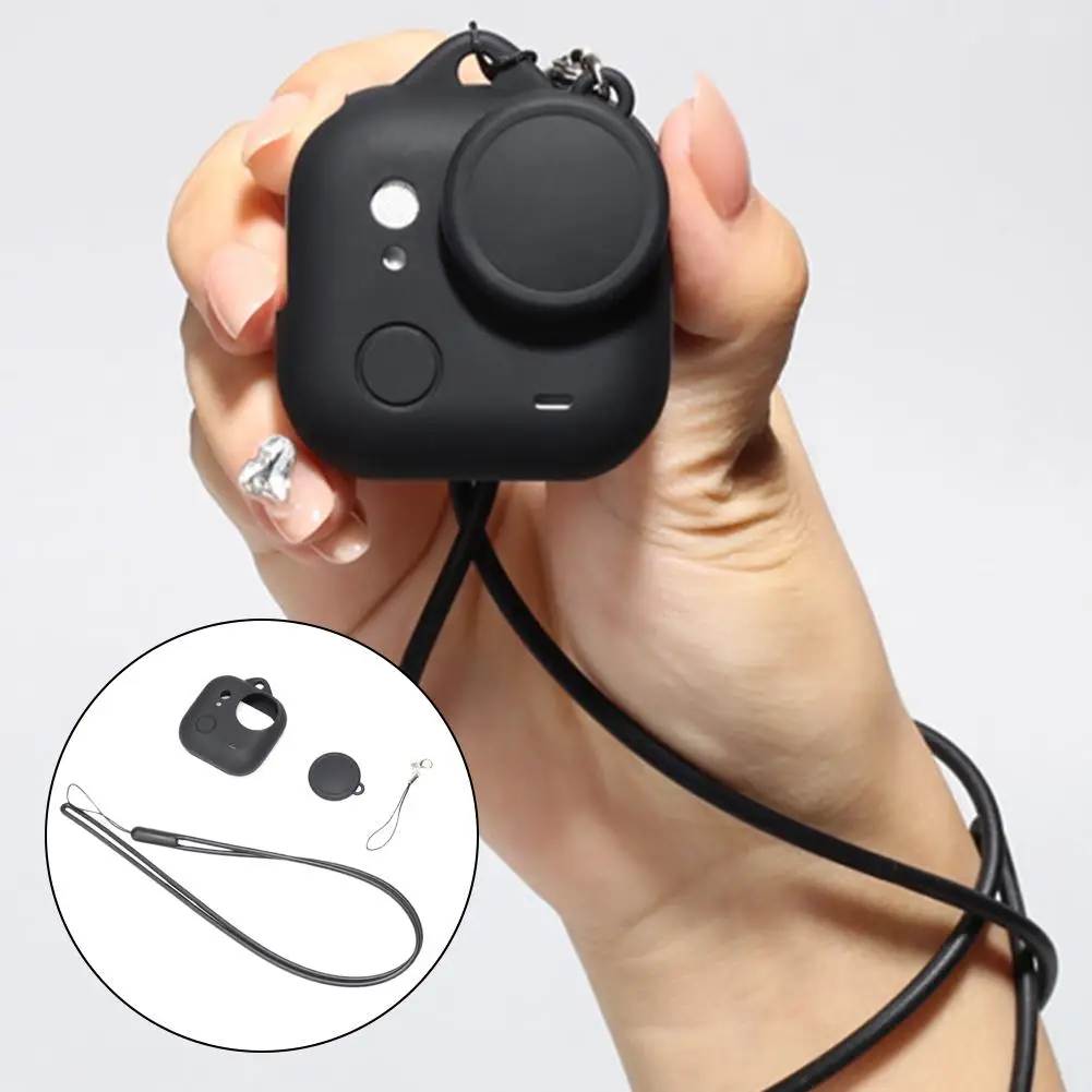 Silicone Protective Case For Insta360 GO Ultra Shockproof Body Cover With Lens Cap Anti-lost Straps For Thumb Camera Accessories