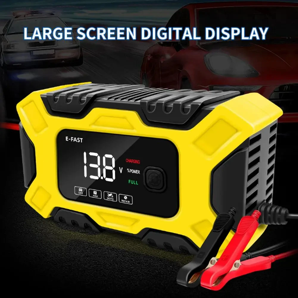 Auto Batterie Ladegerät 12V Intelligente Puls Reparatur LCD Display Auto Batterie Motorrad Batterie Lade Batterie Reparatur Ladegerät