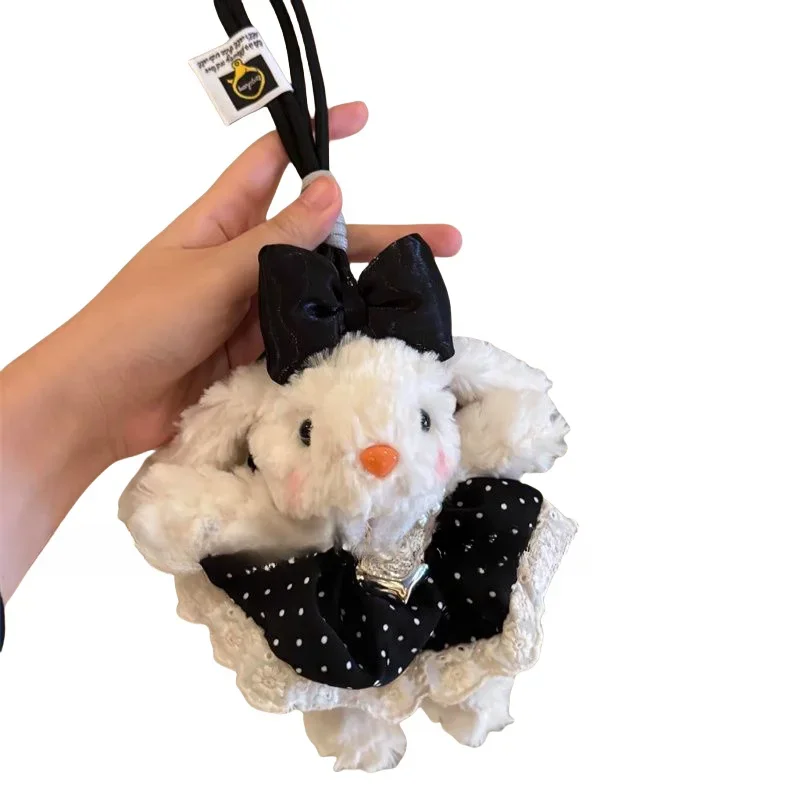 2025 Creative Rainbow Hanging Ear Rabbit Bag Pendant Cartoon Plush Doll Phone Back Clip Diagonal Cross Keychain Creative Gift