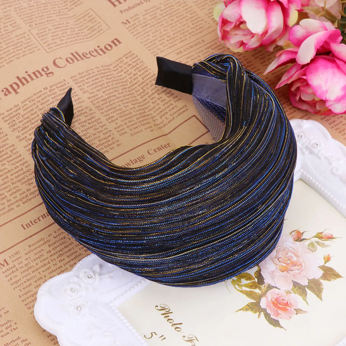 

Wide Headband For Women Girls Durable Cloth Hair Hoop Unique Design Fashion Accessory Women Hair Hoop Blue Hairband