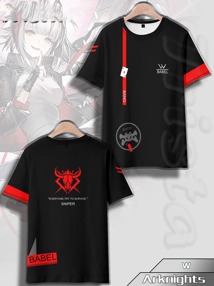 Anime Game Arknights Role Playing T-shirts 3D Amiya W Print Kids Cartoon Tees Summer New Men Women Harajuku Short Sleeve Y2k Top