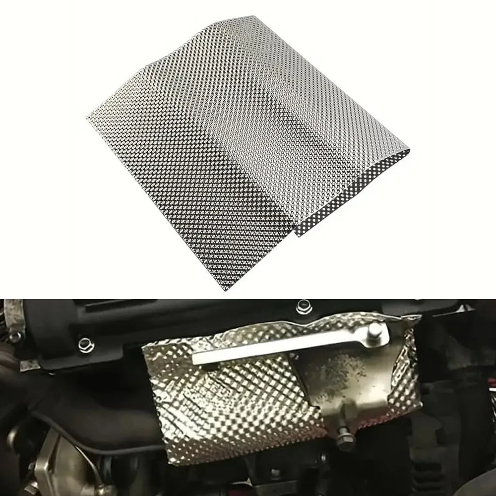 Silver Embossed Aluminum Heat Shield Exhausts Electrical Turbo Heat Insulation Auto Temperature Isolated Sticker Exhaust Systems