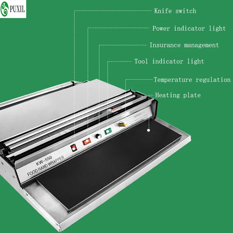 KW-550 50CM Packaging Machine 500MM Household Food Preservation Fresh Fruit Vegetable Film Packaging Seal Machine Cling Cutter