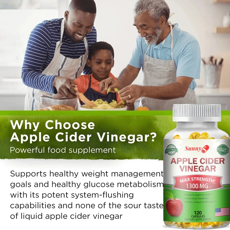 Apple Extract Supplement - Helps with weight loss, energy levels, fat burning, supports digestive health and immunity