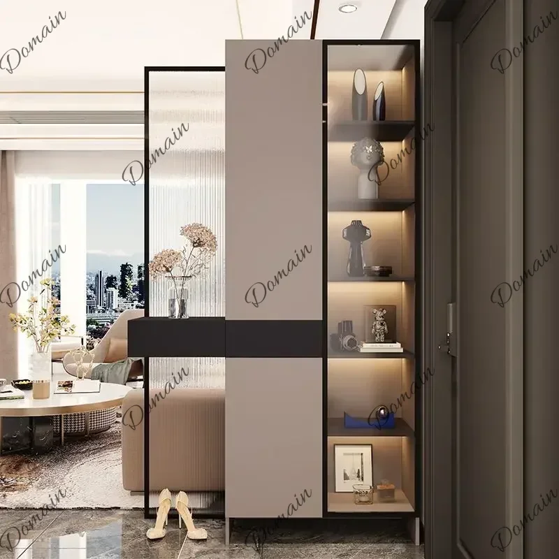 B46 XX Living Room Furniture Modern Solid Wood Porch Cabinet, Integrated Shoe Cabinet At The Entrance High-end Locker, Screen Pa