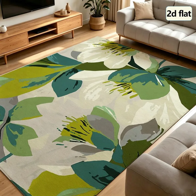1-Piece Floral Pattern Carpet, Soft and Comfortable, Easy to Maintain, Machine Washable, Indoor Rug, Suitable for Placing under a Table, Suitable for Farmhouse-Style Home Decor, Suitable for Living Room, Bedroom, Dining Room, Entryway, Hallway, Balcony, Home Decor.