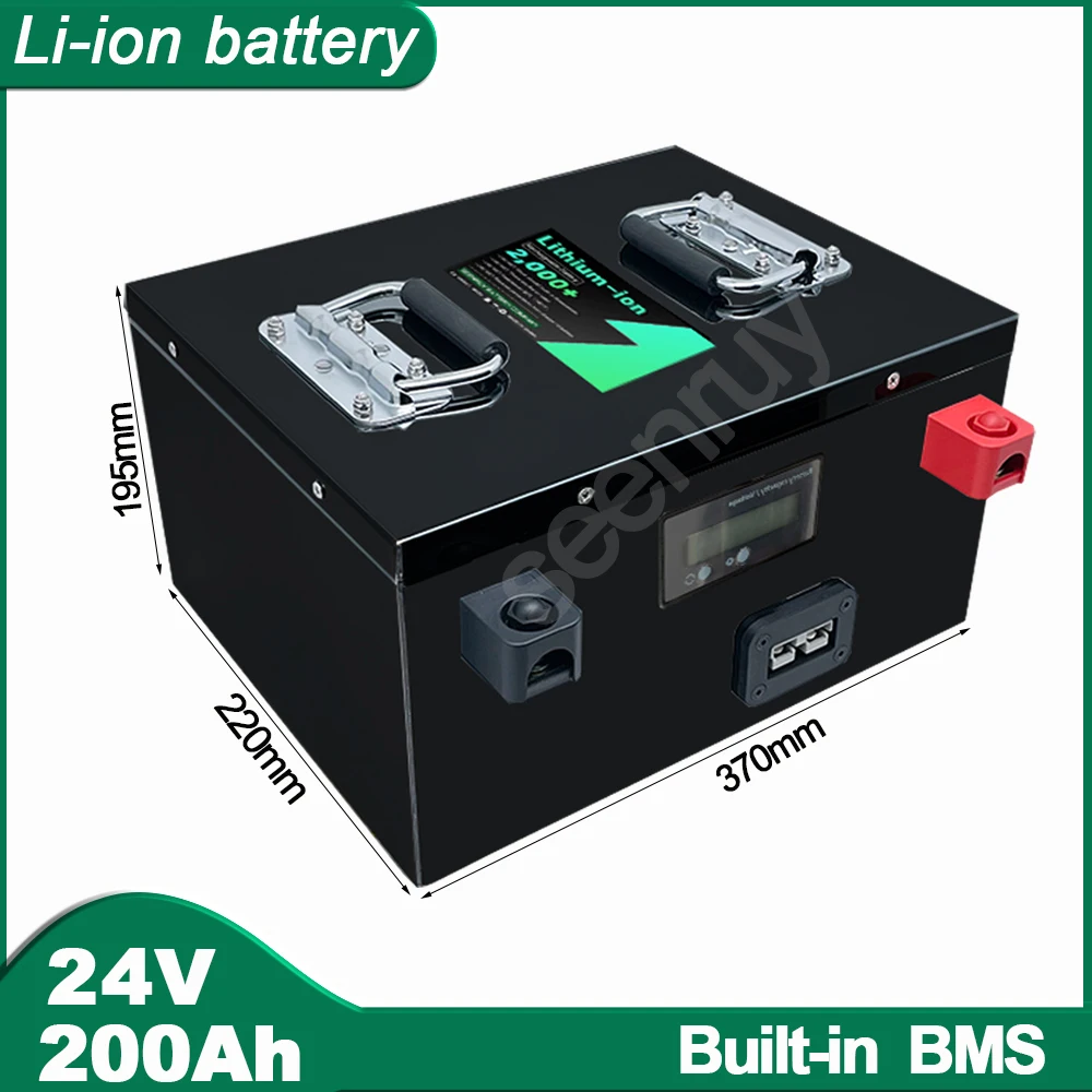 

24V 200Ah Li ion With Charger Lithium Polymer Battery Pack Perfect For Electric Cars Standby power Solar System AGVS RV