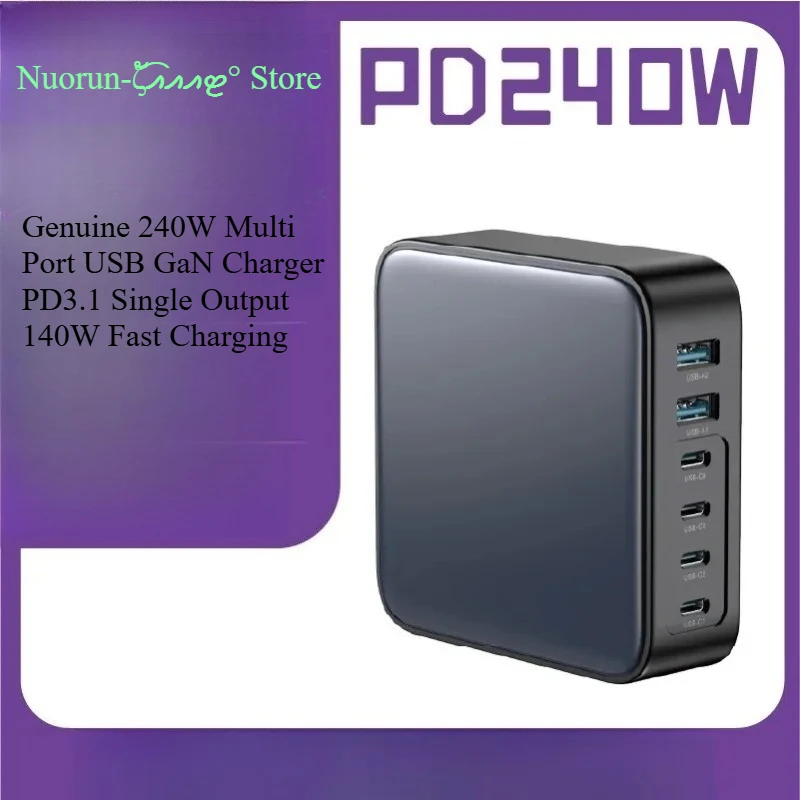240W GaN Multi Port USB Charger PD3.1 140W Single Port Fast Wall Adapter mastil bandera