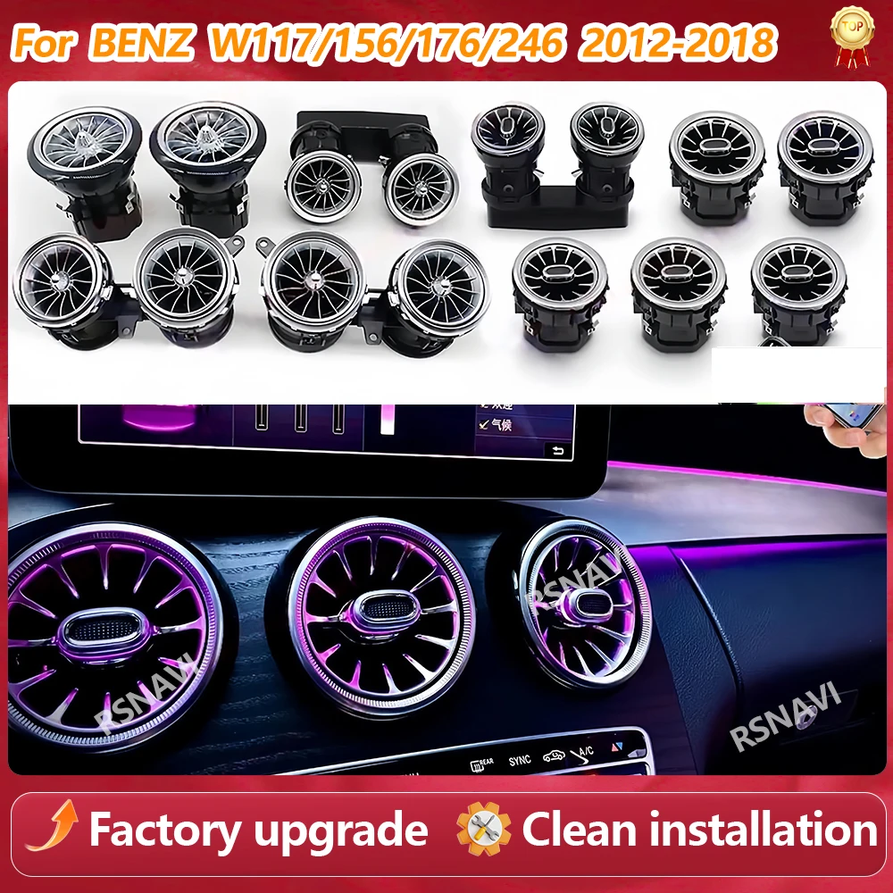 

256 Colors APP Controls LED Air Vents For Benz W117 W176 X156 W246 2012-2018 Turbo Air Conditioning Vent car accessories