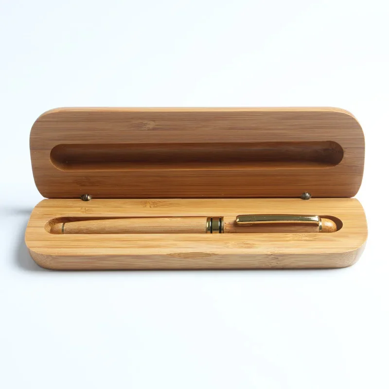 Customized Logo Bamboo Beech Wood Signature Ballpoint Pen Set Laser Engrave Maple Wooden Business Graduation Gift Box