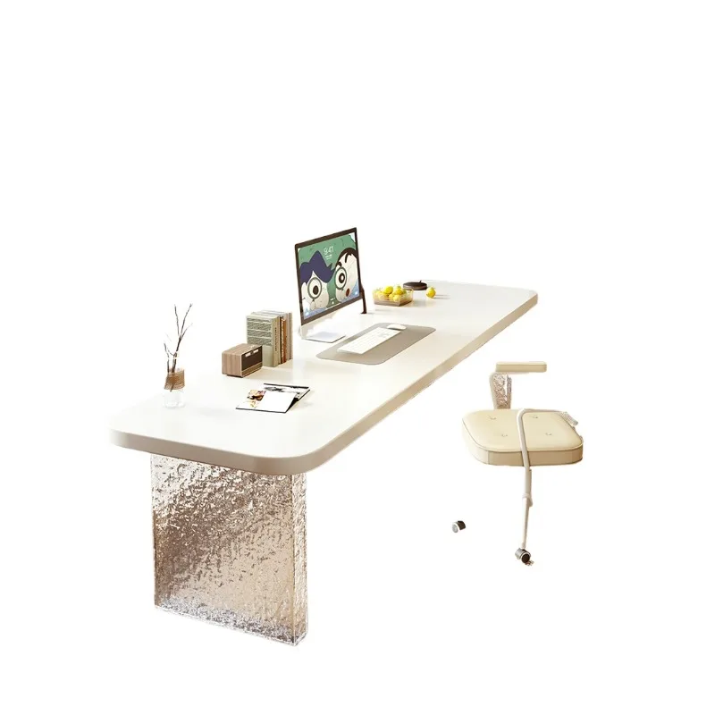 

Acrylic desk double solid wood paint strip table, children's study table