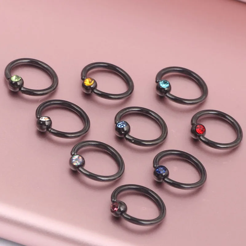 10Pcs fashion stainless steel closed nose ring nose nail piercing piercing nose ring multi-purpose earrings