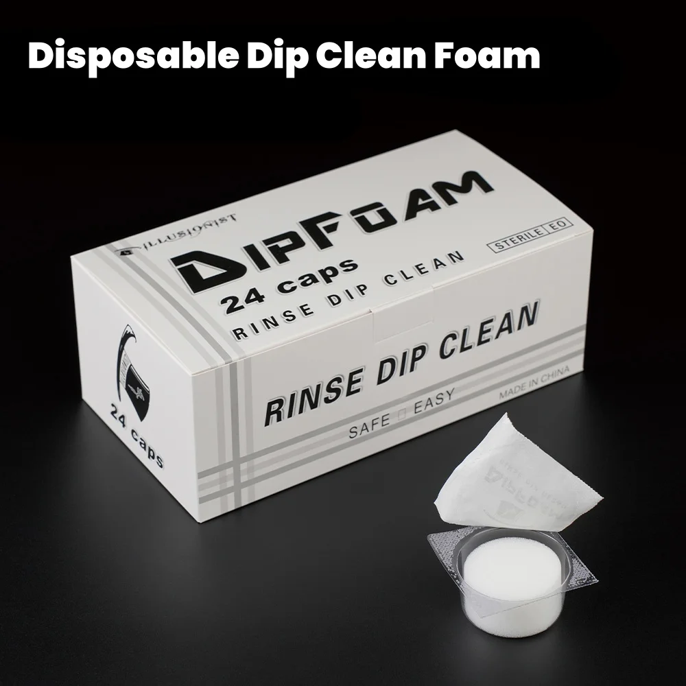 

24PCS Disposable Tattoo Dip Foam Sponge Sterilized Dip Cup Caps Sterilized Tattoo Needle Dip Foam Cleaning Cup Tattoo Accessory