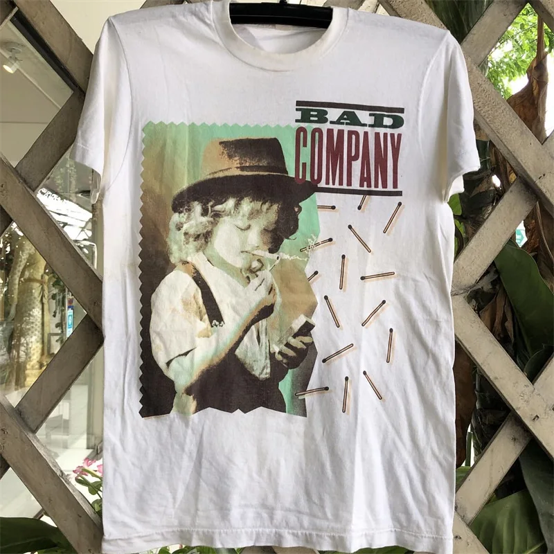 Bad Company Band Chic Fashionable Cotton Heavyweight Short Sleeve Unisex Street Style T-Shirt Youth  Creative Fun Print