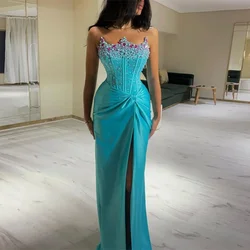 Vinca Sunny Customized Mermaid Sparkle Evening Dresses For Women Satin Beaded Party Dresses Sequins Formal Occasion Prom Gowns