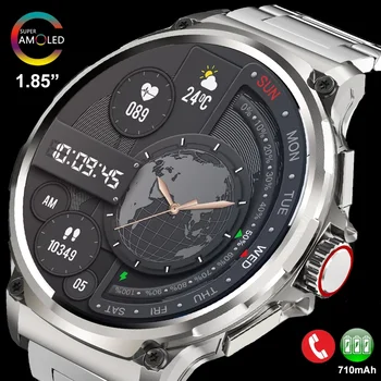 2024New Smart Watch Men 1.85-inch Ultra HD AMOLED Screen 710 Mah Battery Bluetooth Call SmartWatches For Huawei Xiaomi GPS Track