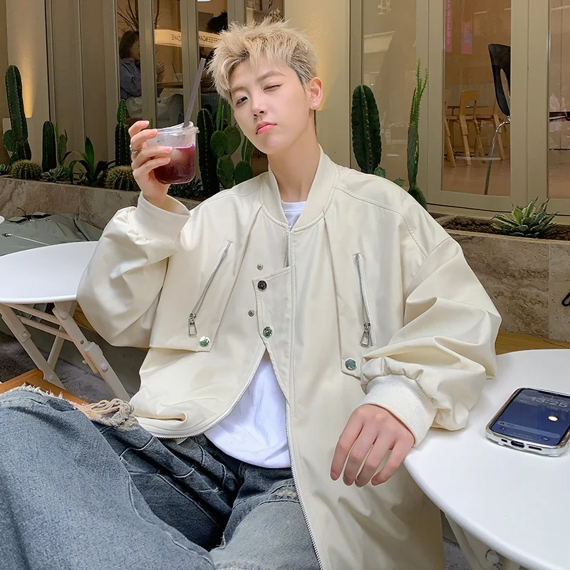 

American Retro Vintage Baseball Jaet Men's Spring Autumn Loose Workwear Utili Jaet Windproof Functionali