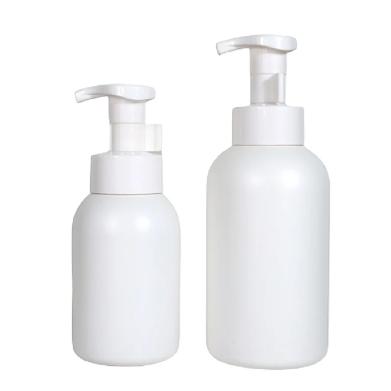 

10pcs Lotion Pump Bottles Round Shoulder PET 300ml 500ml Empty Cosmetic Packaging Container White Plastic Shampoo Refill Bottle