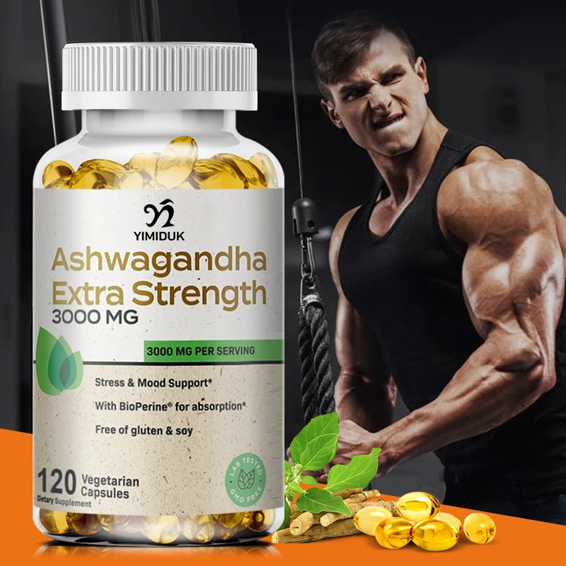 

Ashwagandha 3000mg Extra Capsule Energy & Endurance Supplement Brain & Memory Relief Stress Deep Sleep iherb Vegetarian Capsule