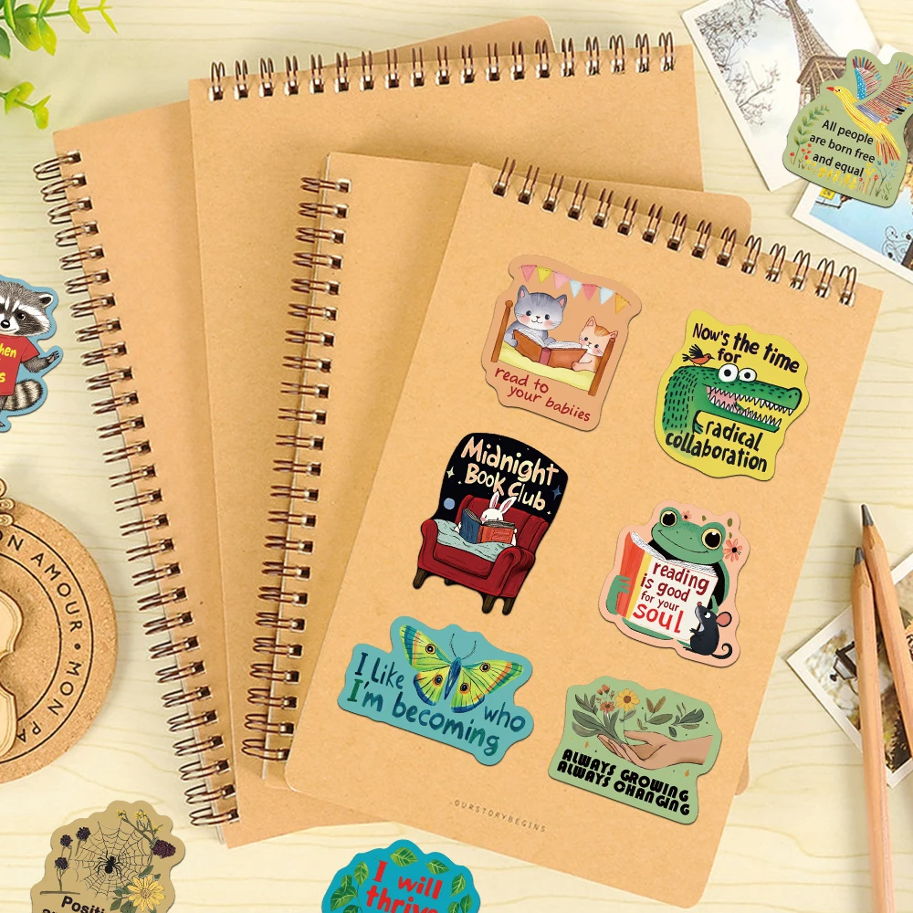 50 pezzi di cartone animato colore fiaba stile animale ispirazione adesivo decorazione creativa scrapbook cassa del telefono chitarra divertente decalcomania