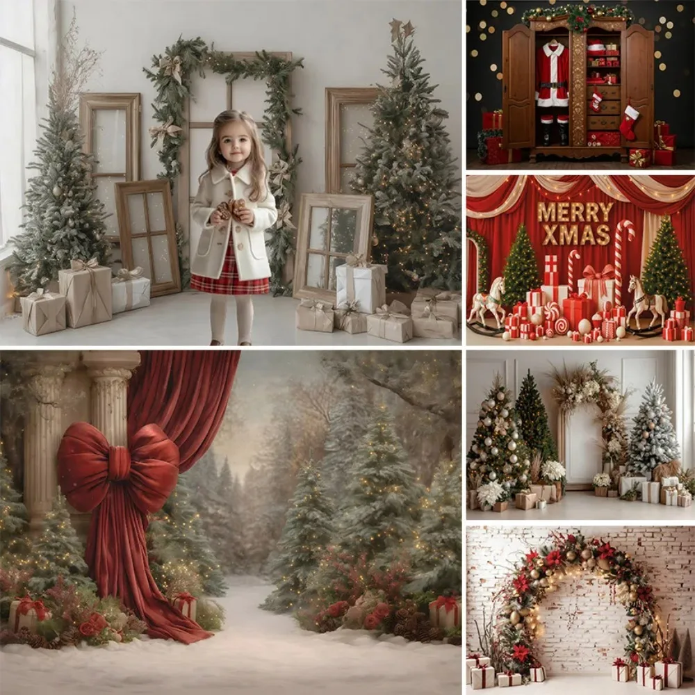 Winter Christmas Tree Circus Candy Theme Banner Decoration Background, Christmas Party, Home Decoration Photography Background