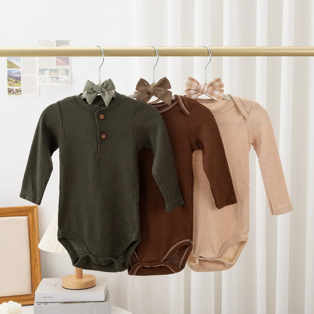 80cm 무료 사이즈 3 세트 베이비 바디 슈트 여름 옷 솔리드 코튼 Romper 신생아 유아 점프 슈트 유아 삼각형 의류