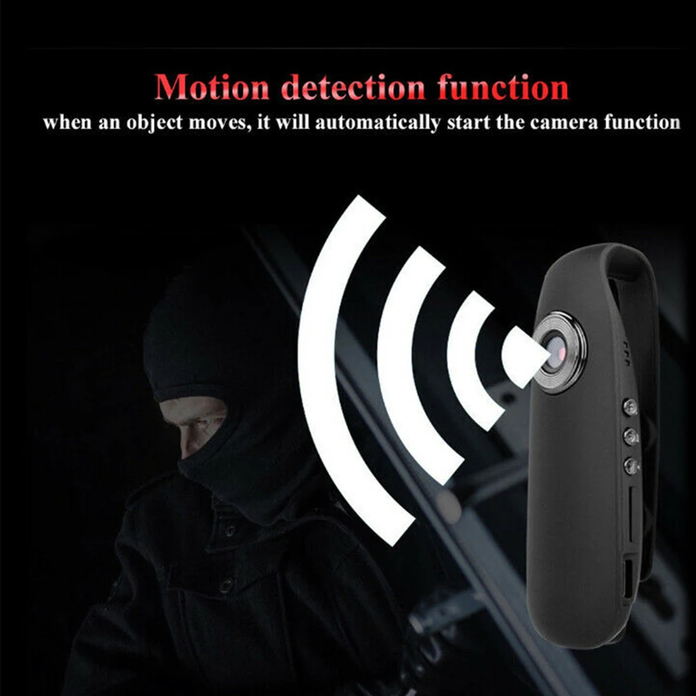 HD 1080P Mini Camera Back Clip Wearable Compact Body Cam Outdoor Security Sports DV Camcorder Motion Detection Video Recorder