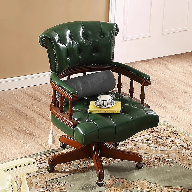 Fancy Green Upgrade Office Chair Wide Armrest Lazy Designer Office Chair Leather High Back Cadeiras De Escritorio Furniture