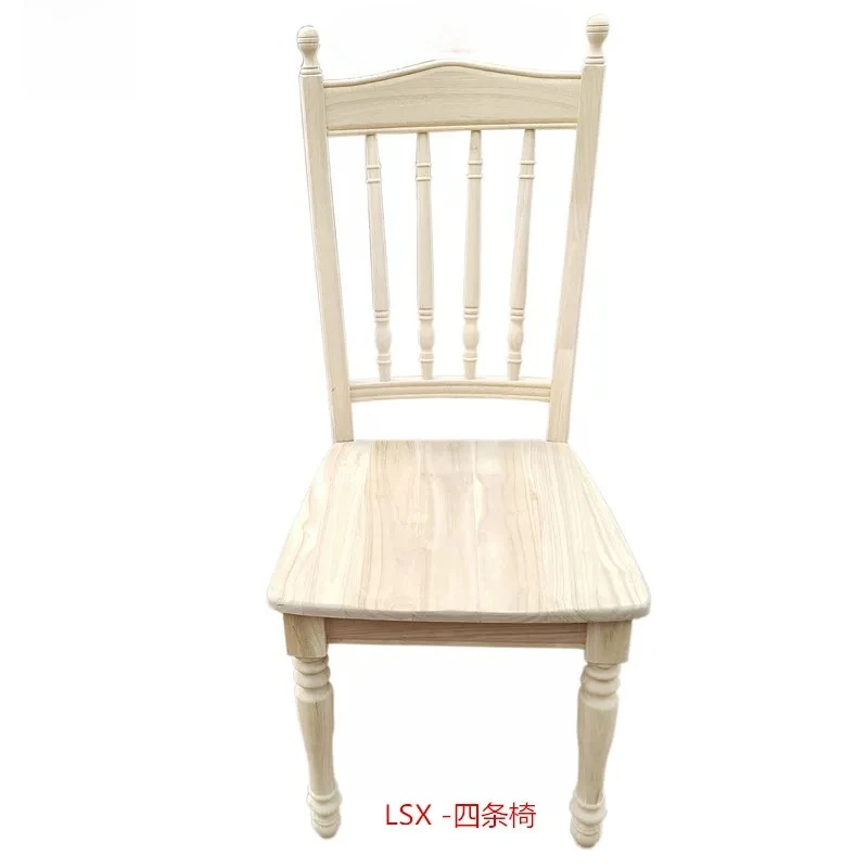 For American Country Style White Solid Wood Dining Chair Creative Backrest Stool for Restaurant Home Desk Internet Celebrity