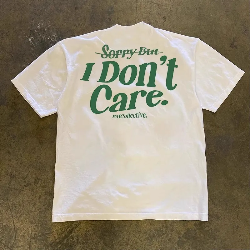 Pure Cotton 260g Heavyweight Short Sleeve T-Shirt Street Style Retro American Lettering Trendy Casual Top for Spring Summer