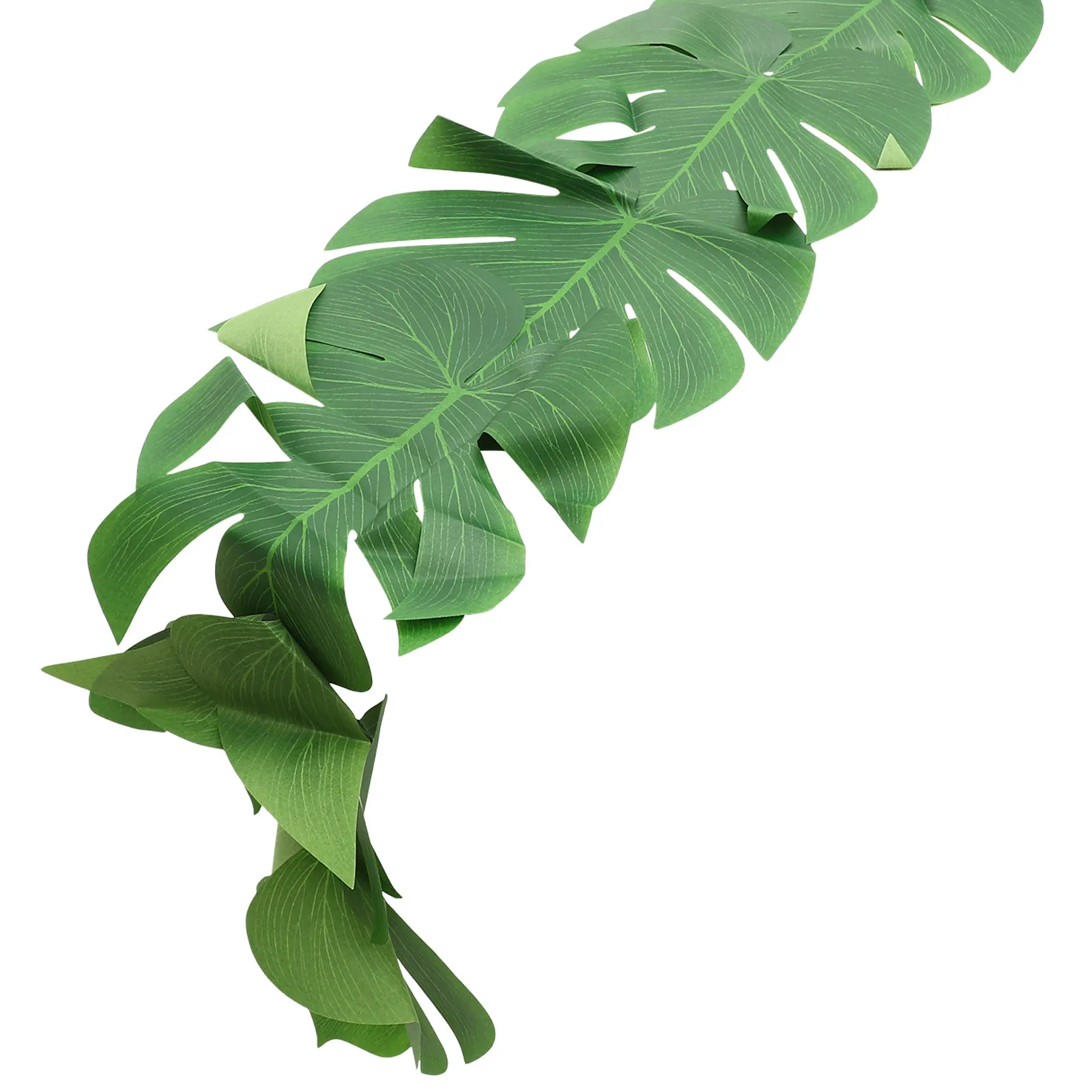 Palm Leaf Table Runner for Hawaii Party – Decorative Silk Table Cover for Banquet, Dining, Outdoor Picnic