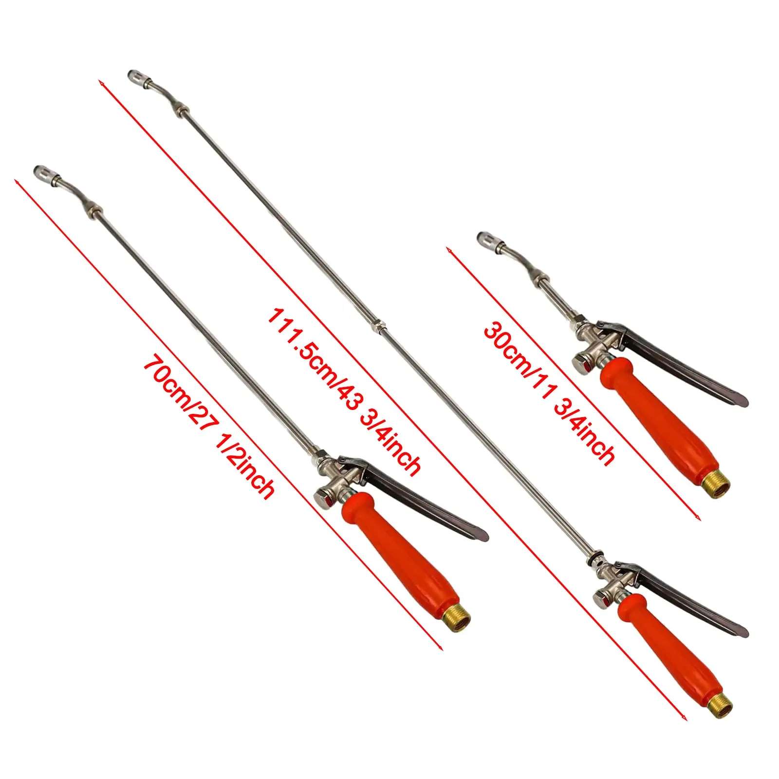 Replacement Spray Wand 44 Inch Stainless Steel with Brass Barb Hose Connectors and ShutOff Valve for Multiple Outdoor Uses